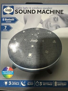 Sealy Night Light & Wireless Speaker Sound Machine - Black